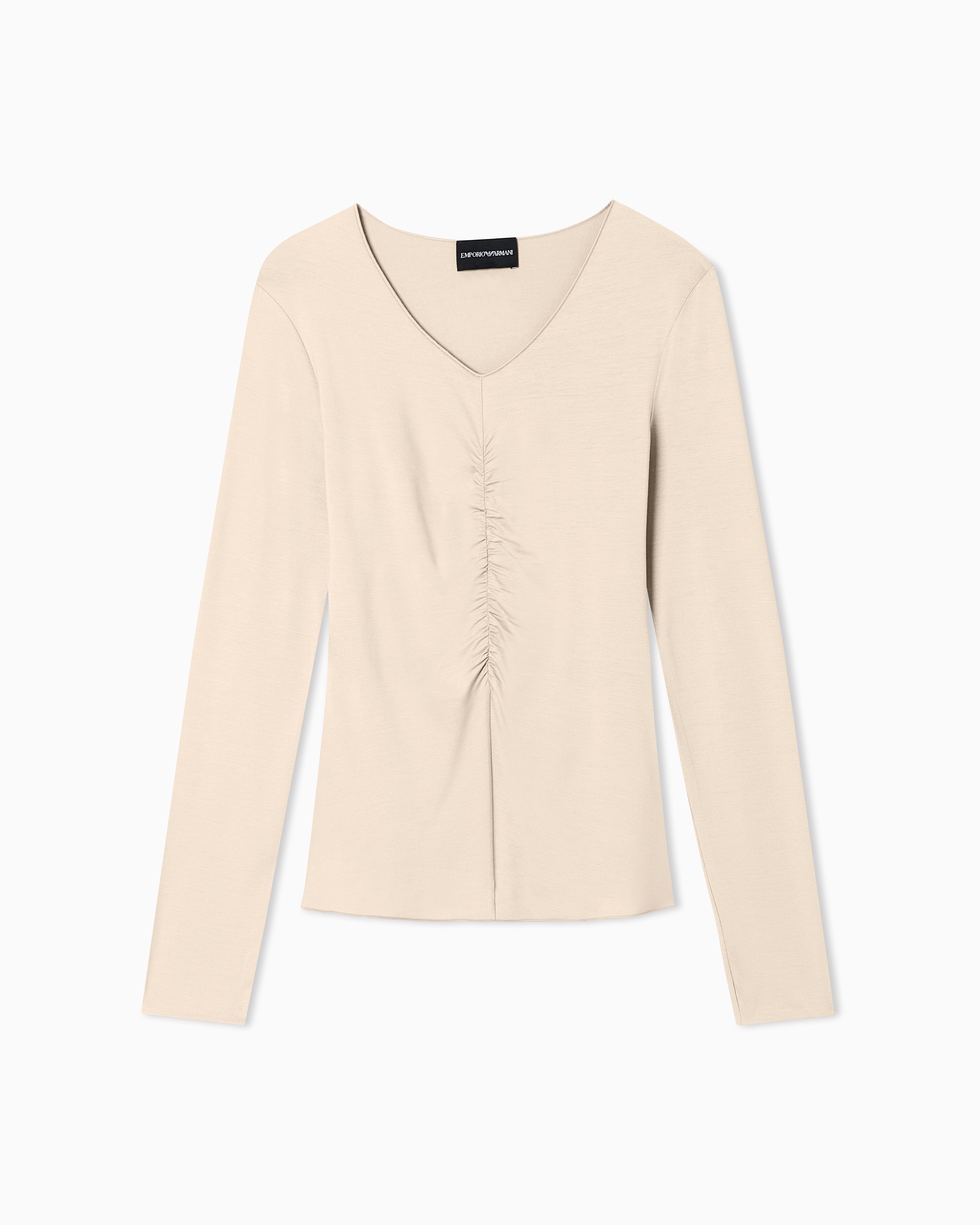 Emporio Armani Stretch jersey jumper with gathering detail