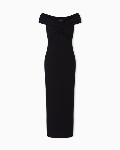 Emporio Armani Interlock dress with crossover neckline