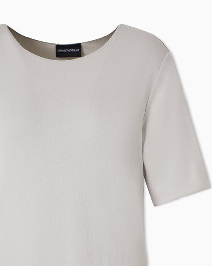 Emporio Armani Long, short-sleeved interlock dress