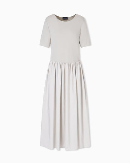 Emporio Armani Long, short-sleeved interlock dress