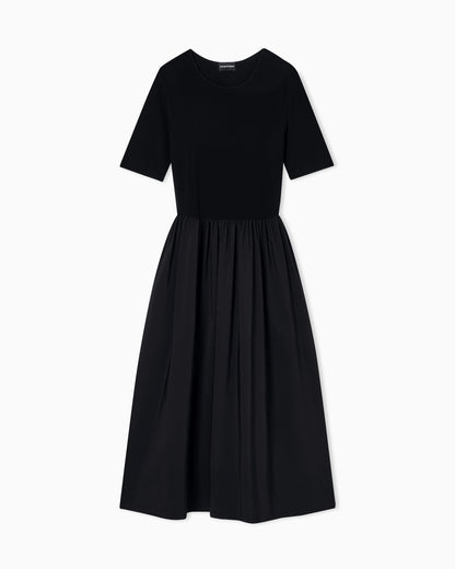 Emporio Armani Long, short-sleeved interlock dress