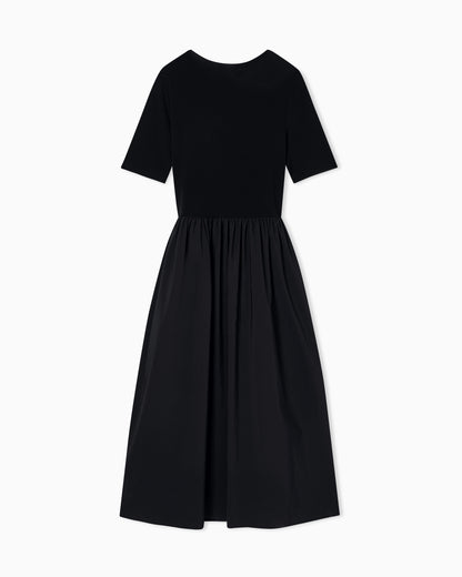 Emporio Armani Long, short-sleeved interlock dress