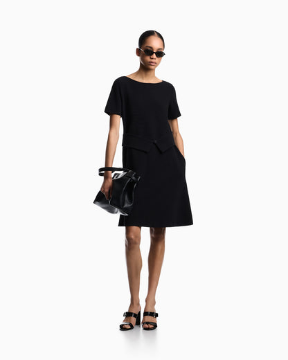 Emporio Armani Ottoman jersey flared dress