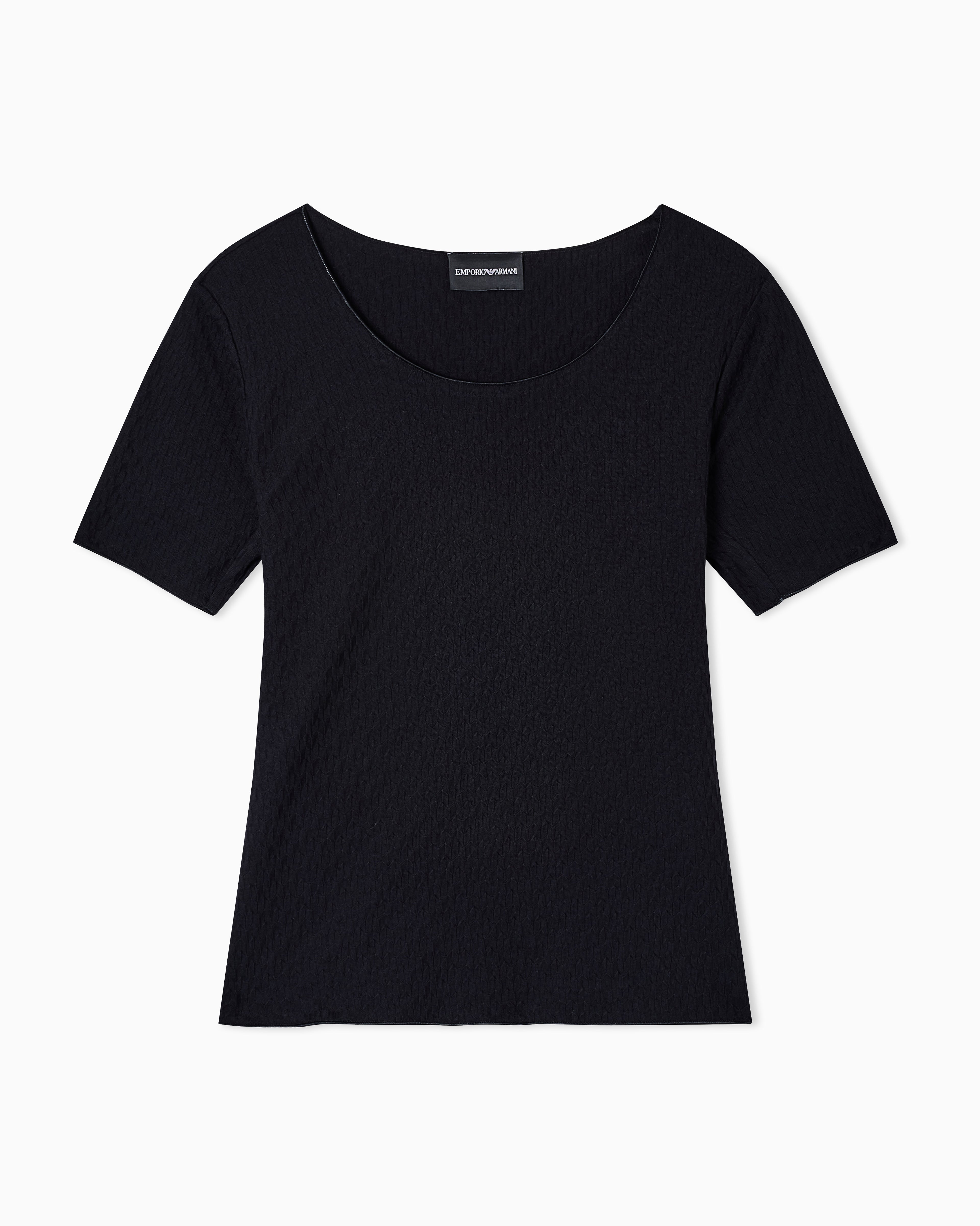 Emporio Armani Jacquard jersey jumper with embossed pattern