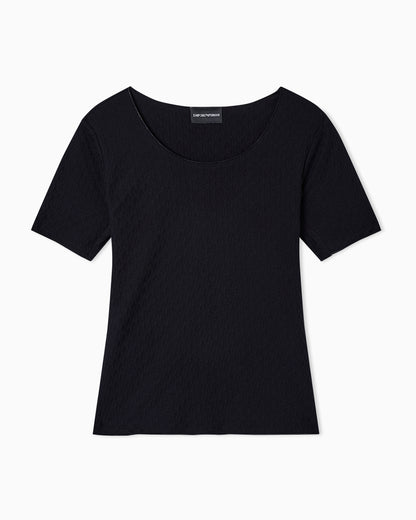 Emporio Armani Jacquard jersey jumper with embossed pattern