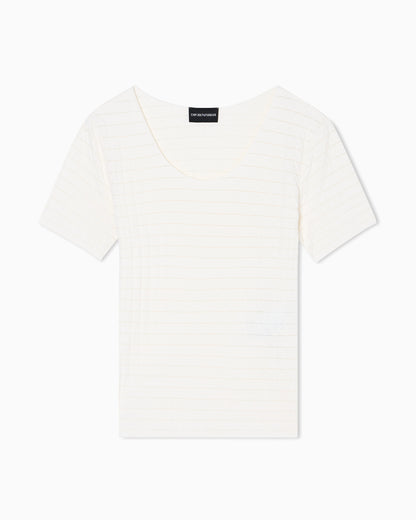 Emporio Armani Stretch nylon jersey jumper with jacquard motif