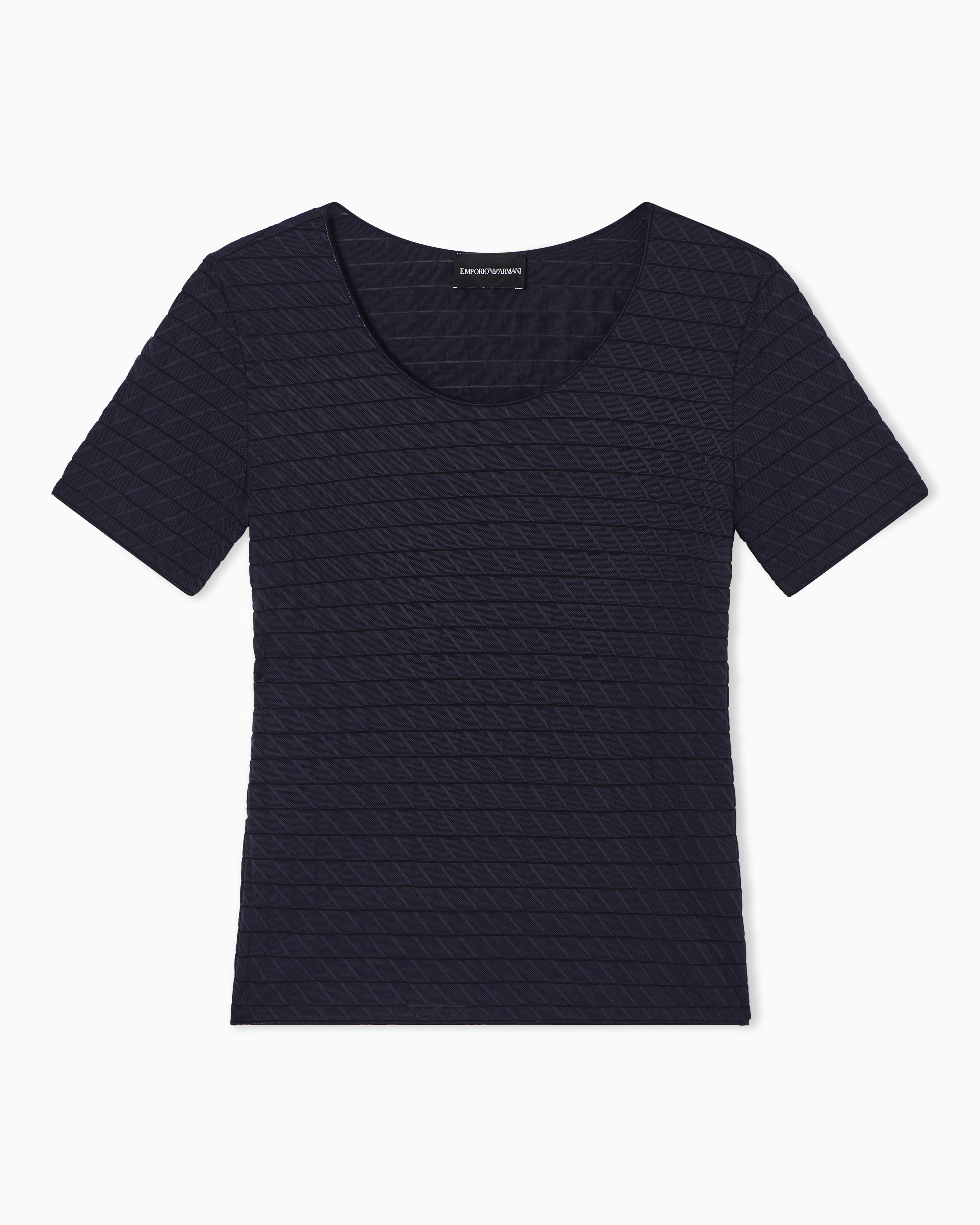 Emporio Armani Stretch nylon jersey jumper with jacquard motif