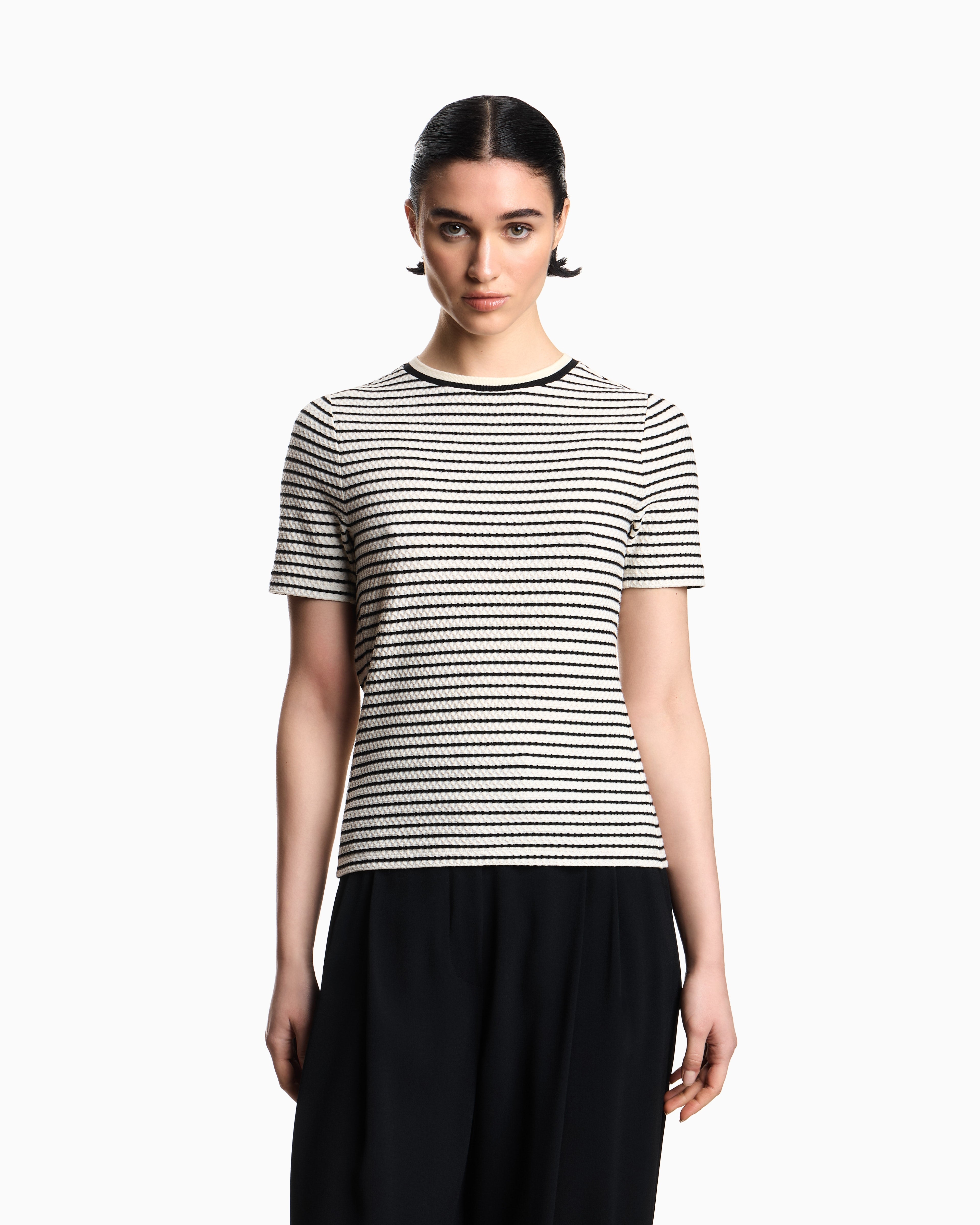 Emporio Armani Embossed-effect jacquard jersey jumper