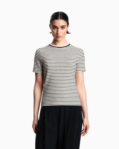 Emporio Armani Embossed-effect jacquard jersey jumper