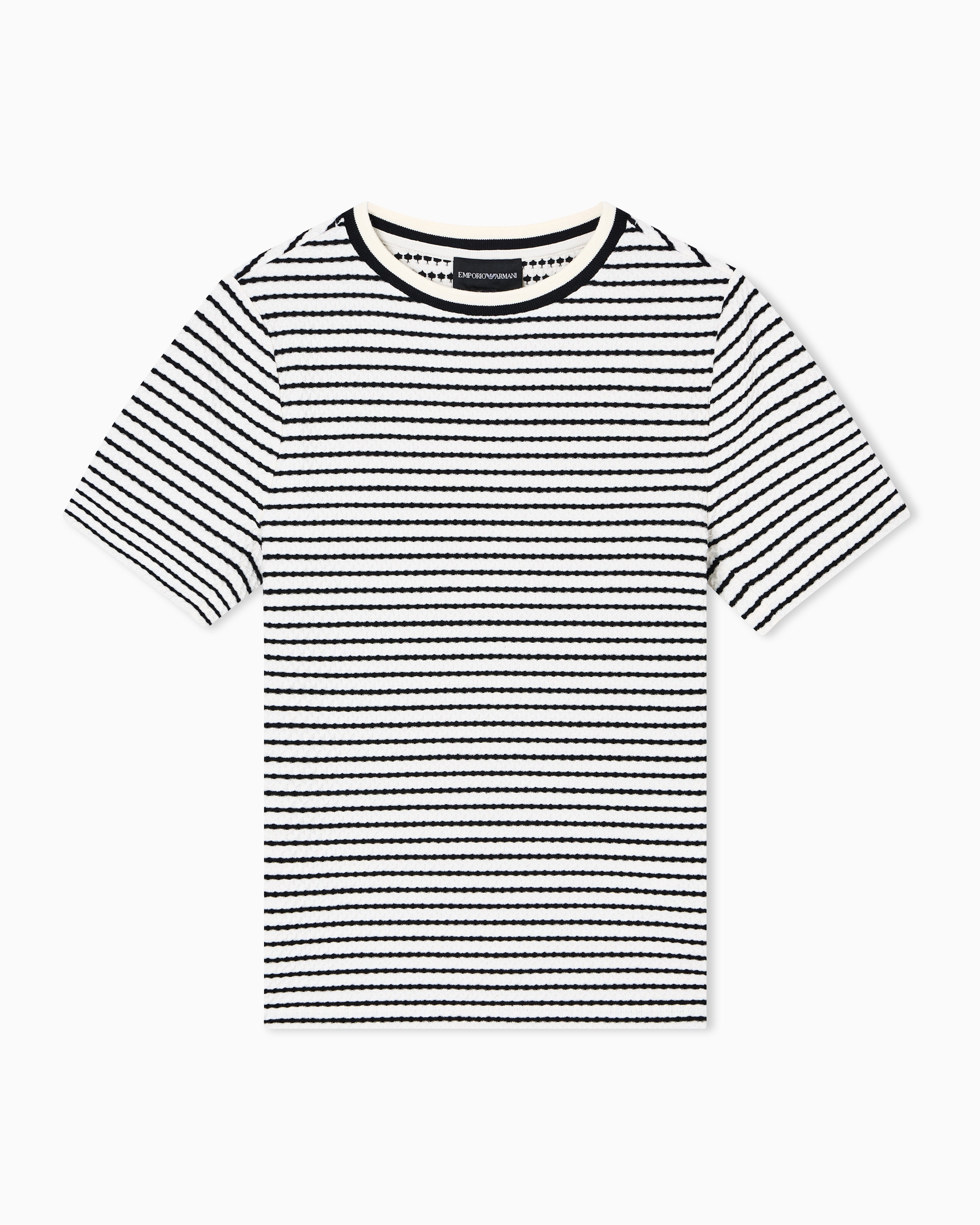 Emporio Armani Embossed-effect jacquard jersey jumper