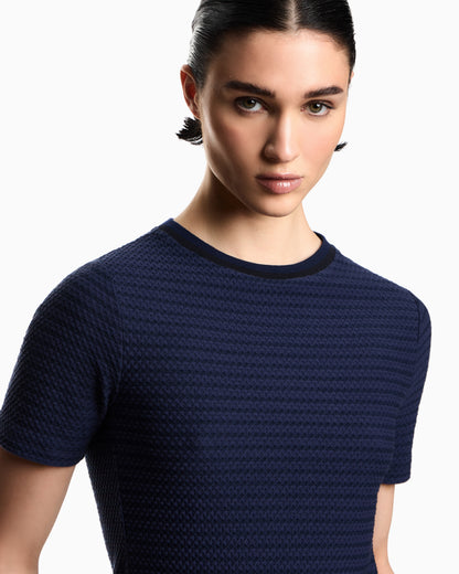 Emporio Armani Embossed-effect jacquard jersey jumper