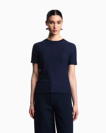 Emporio Armani Embossed-effect jacquard jersey jumper