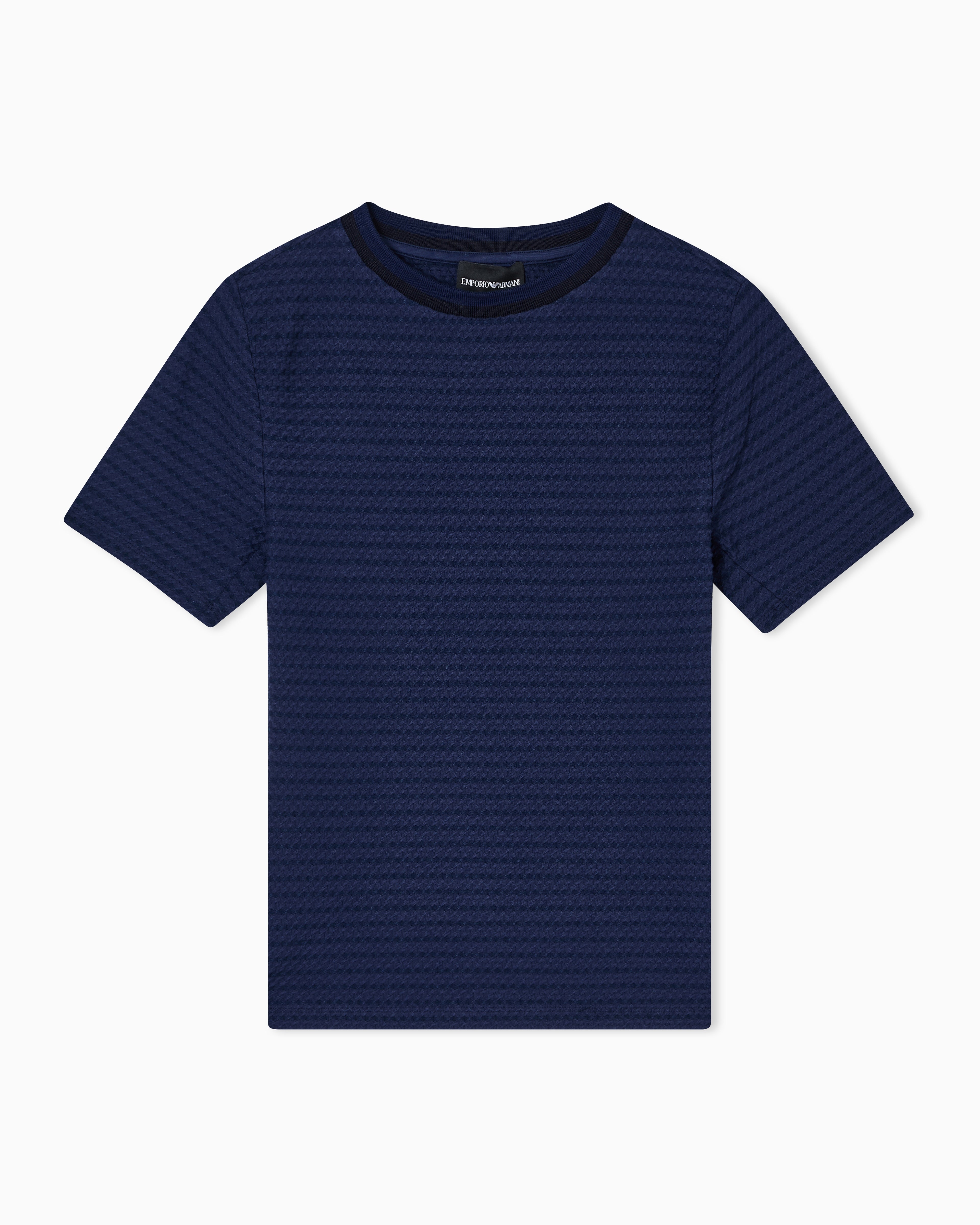Emporio Armani Embossed-effect jacquard jersey jumper
