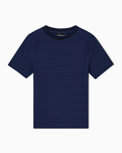 Emporio Armani Embossed-effect jacquard jersey jumper