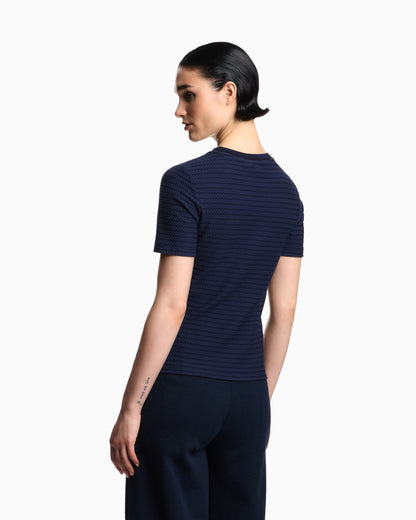 Emporio Armani Embossed-effect jacquard jersey jumper