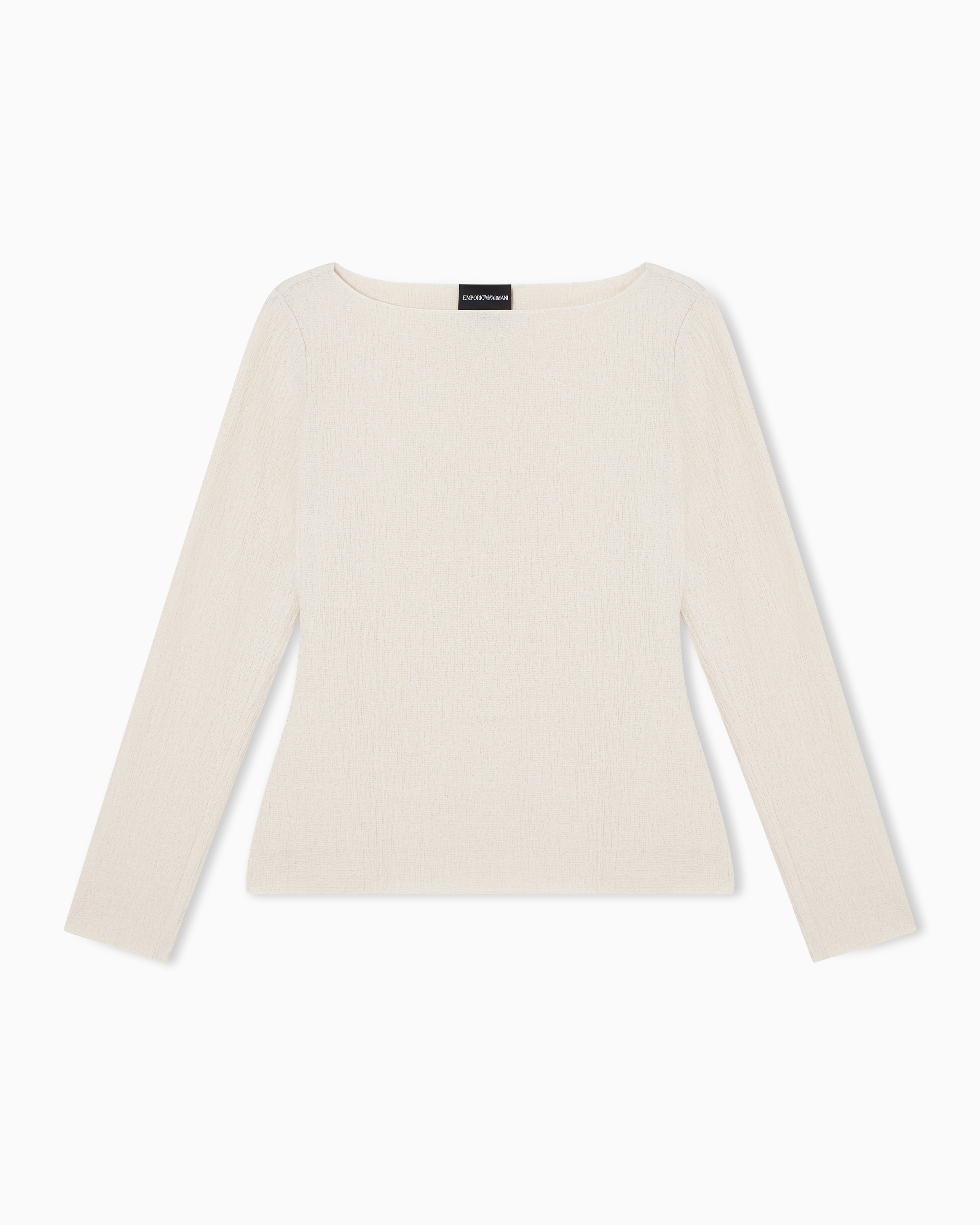 Emporio Armani Boat neck jumper in textured jersey