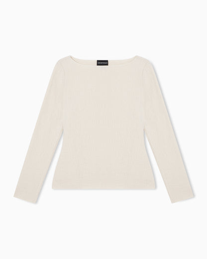 Emporio Armani Boat neck jumper in textured jersey