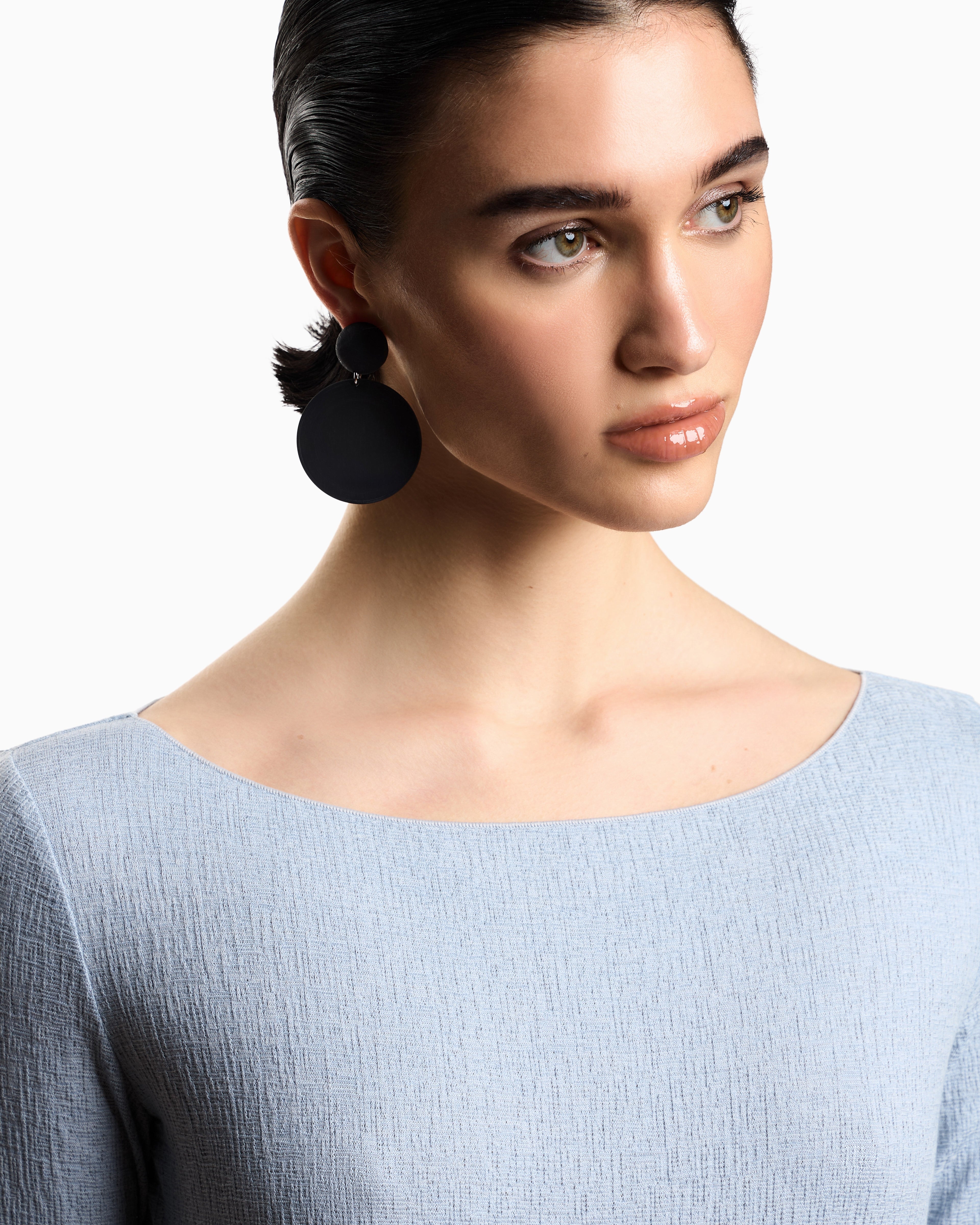 Emporio Armani Boat neck jumper in textured jersey