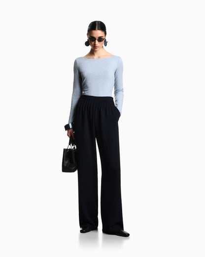 Emporio Armani Boat neck jumper in textured jersey