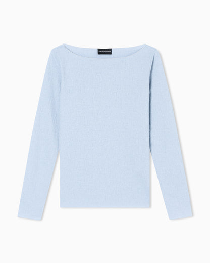Emporio Armani Boat neck jumper in textured jersey