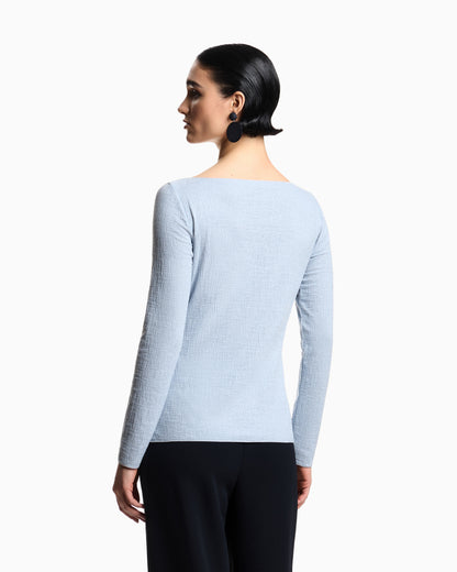 Emporio Armani Boat neck jumper in textured jersey
