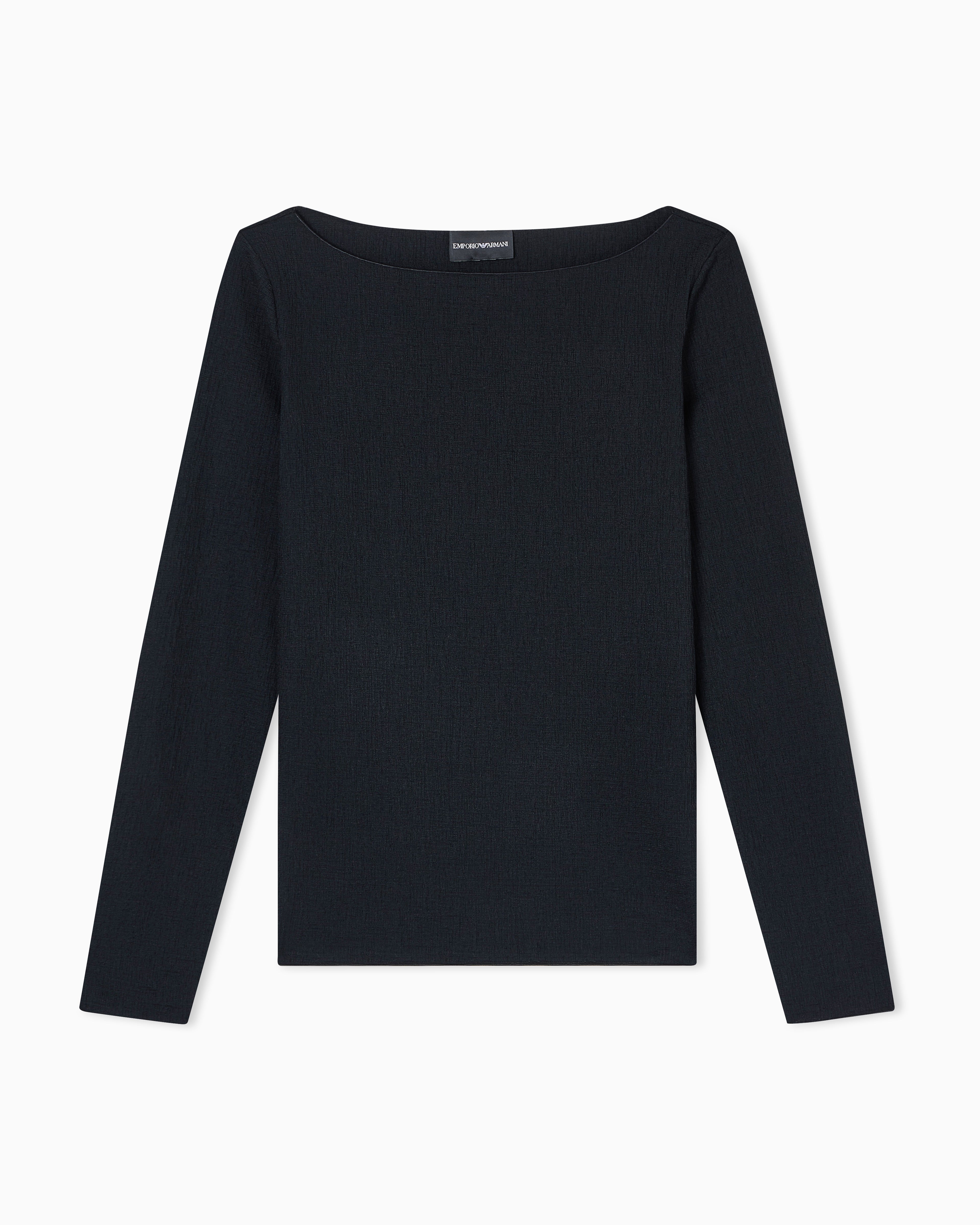 Emporio Armani Boat neck jumper in textured jersey