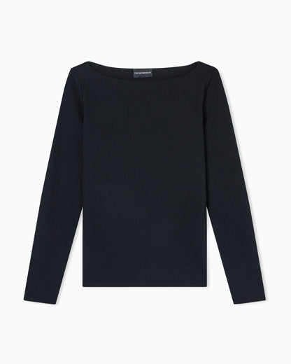 Emporio Armani Boat neck jumper in textured jersey