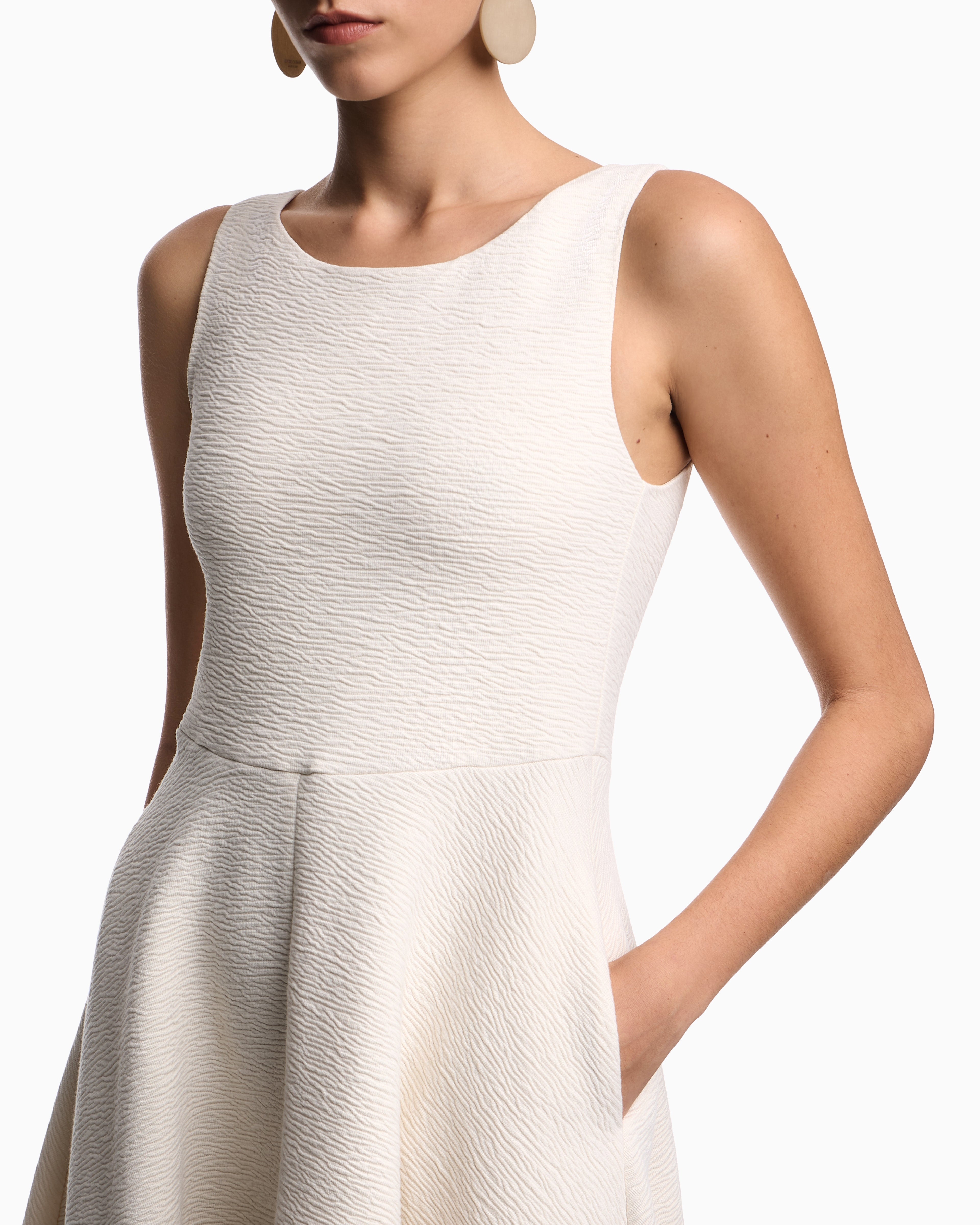 Emporio Armani Embossed jersey full-skirted dress