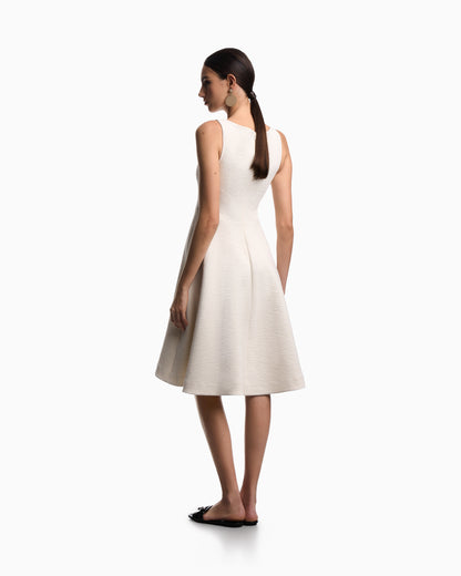 Emporio Armani Embossed jersey full-skirted dress