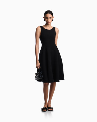 Emporio Armani Embossed jersey full-skirted dress