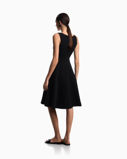 Emporio Armani Embossed jersey full-skirted dress