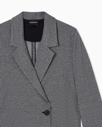 Emporio Armani Micro houndstooth jacquard jersey jacket