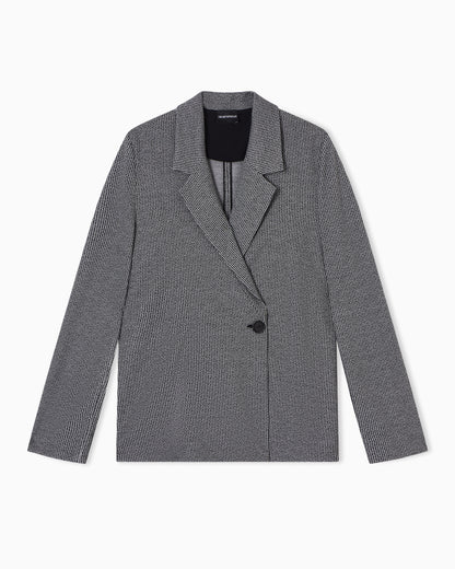 Emporio Armani Micro houndstooth jacquard jersey jacket