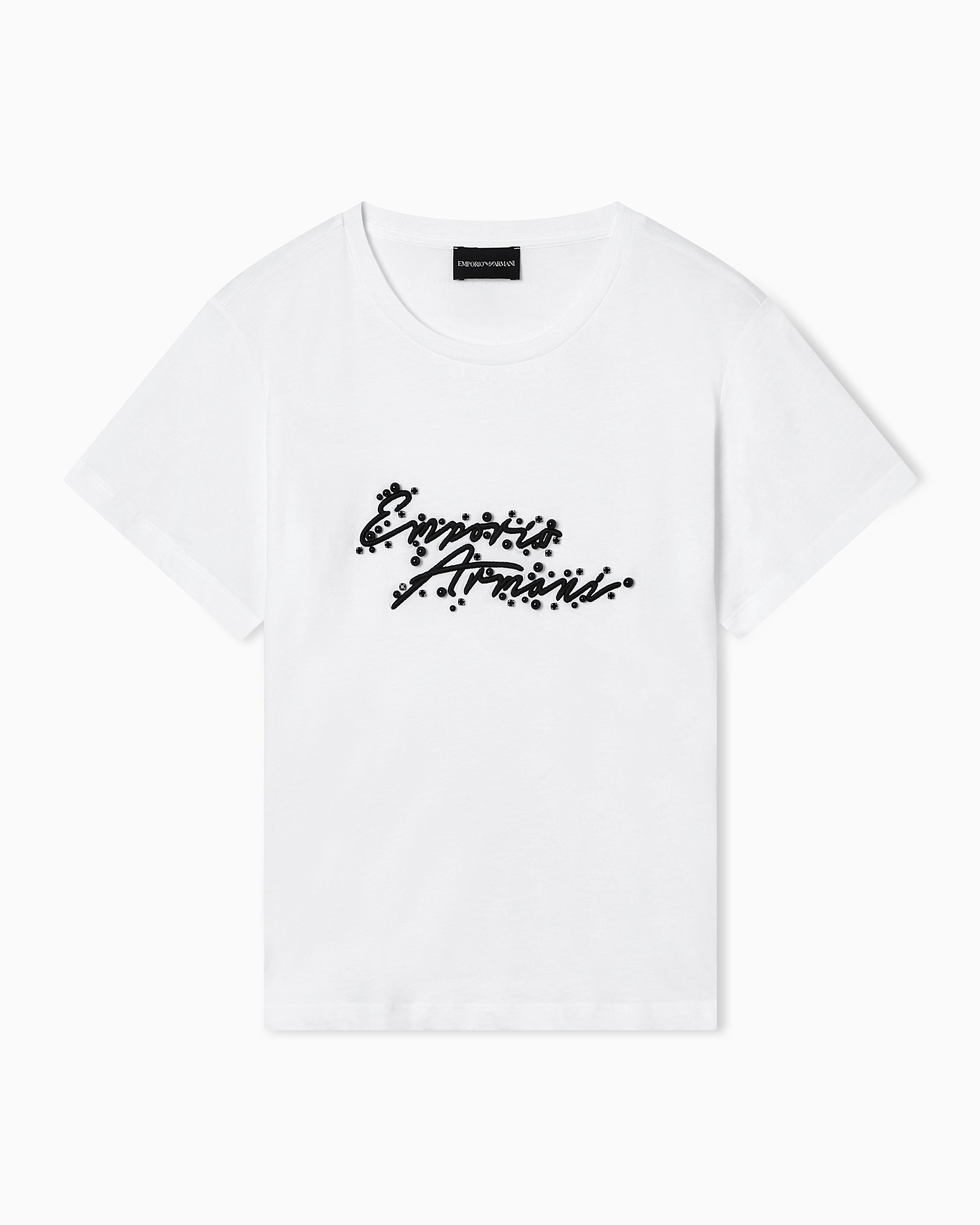 Emporio Armani jersey T-shirt with logo embroidery