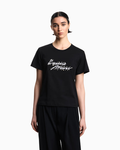 Emporio Armani jersey T-shirt with logo embroidery