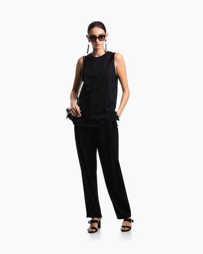 Emporio Armani Mercerised tank top with rhinestones