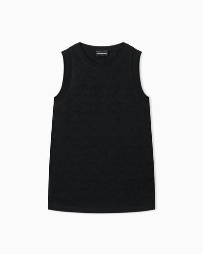 Emporio Armani Mercerised tank top with rhinestones