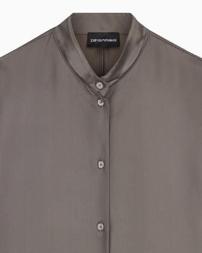 Emporio Armani Guru collar viscose twill shirt