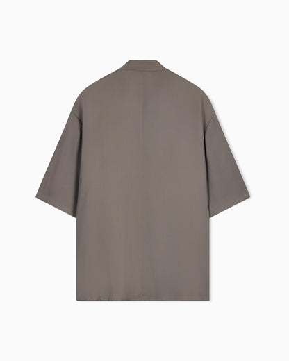 Emporio Armani Guru collar viscose twill shirt