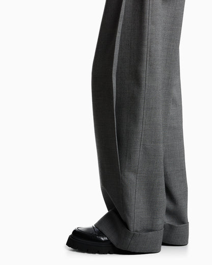 Emporio Armani Mouliné wool crêpe trousers with darts