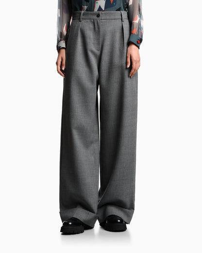Emporio Armani Mouliné wool crêpe trousers with darts