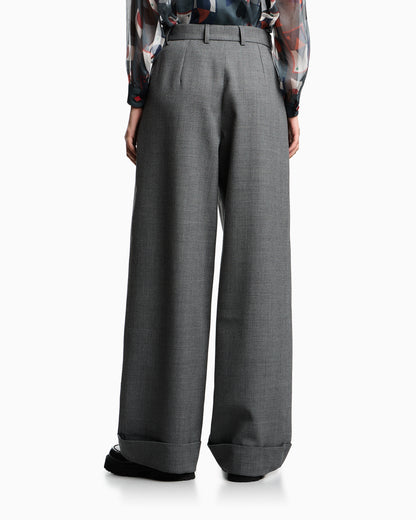 Emporio Armani Mouliné wool crêpe trousers with darts