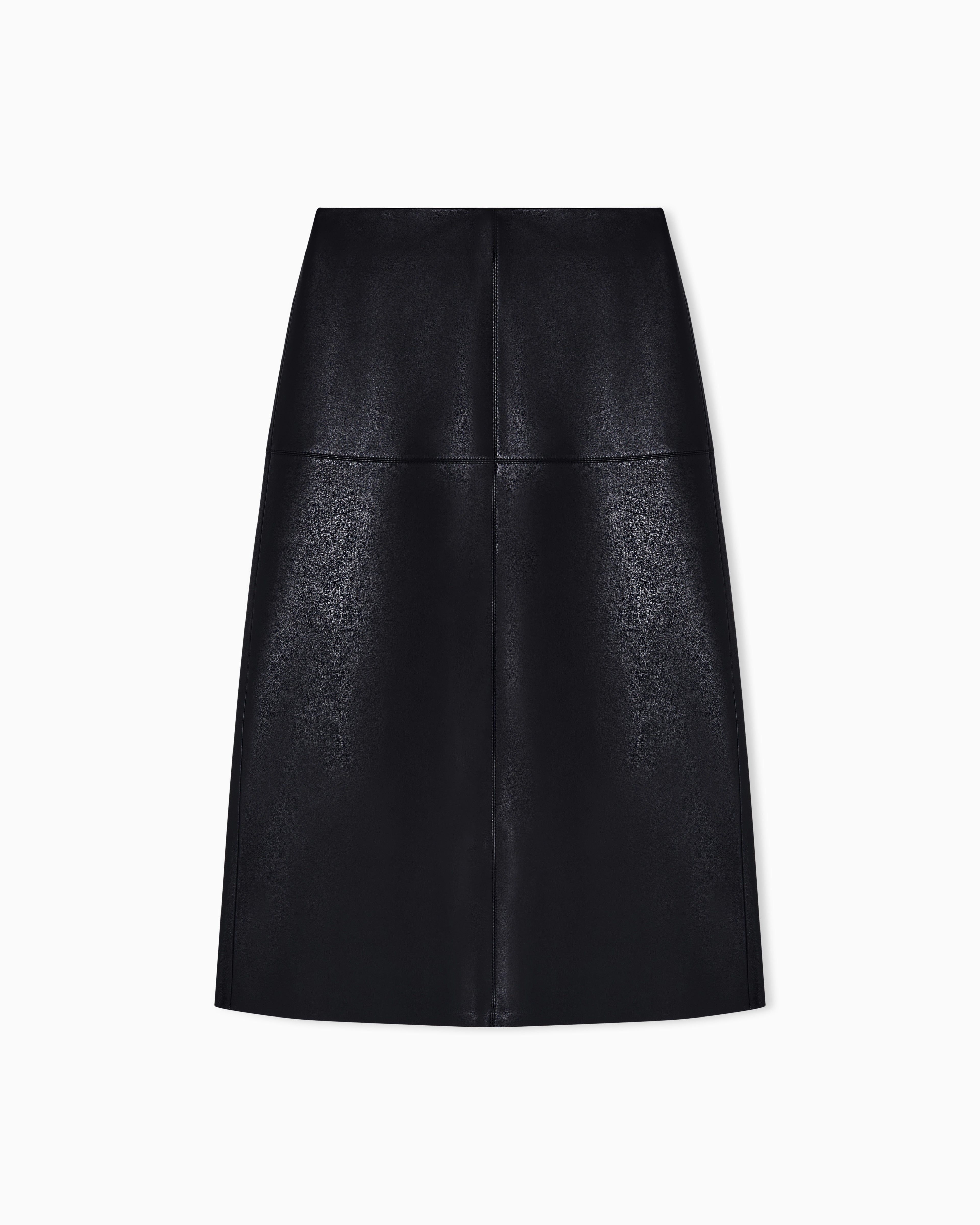 Emporio Armani vegetable-tanned nappa lambskin midi skirt