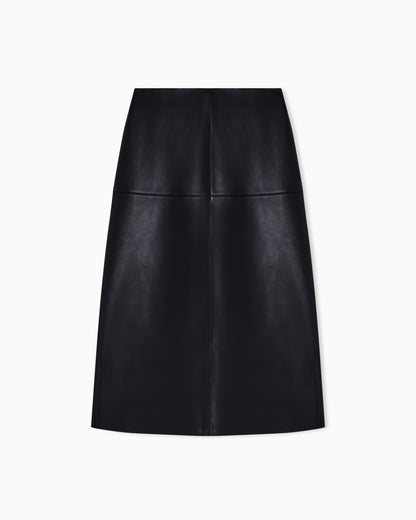 Emporio Armani vegetable-tanned nappa lambskin midi skirt