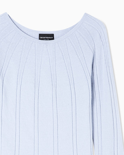 Emporio Armani Boat-neck jumper with a links-stitch motif