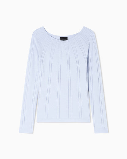 Emporio Armani Boat-neck jumper with a links-stitch motif