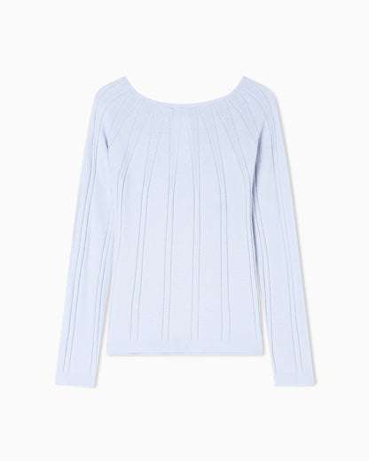 Emporio Armani Boat-neck jumper with a links-stitch motif