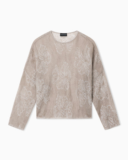 Emporio Armani Two-tone floral motif jacquard jumper