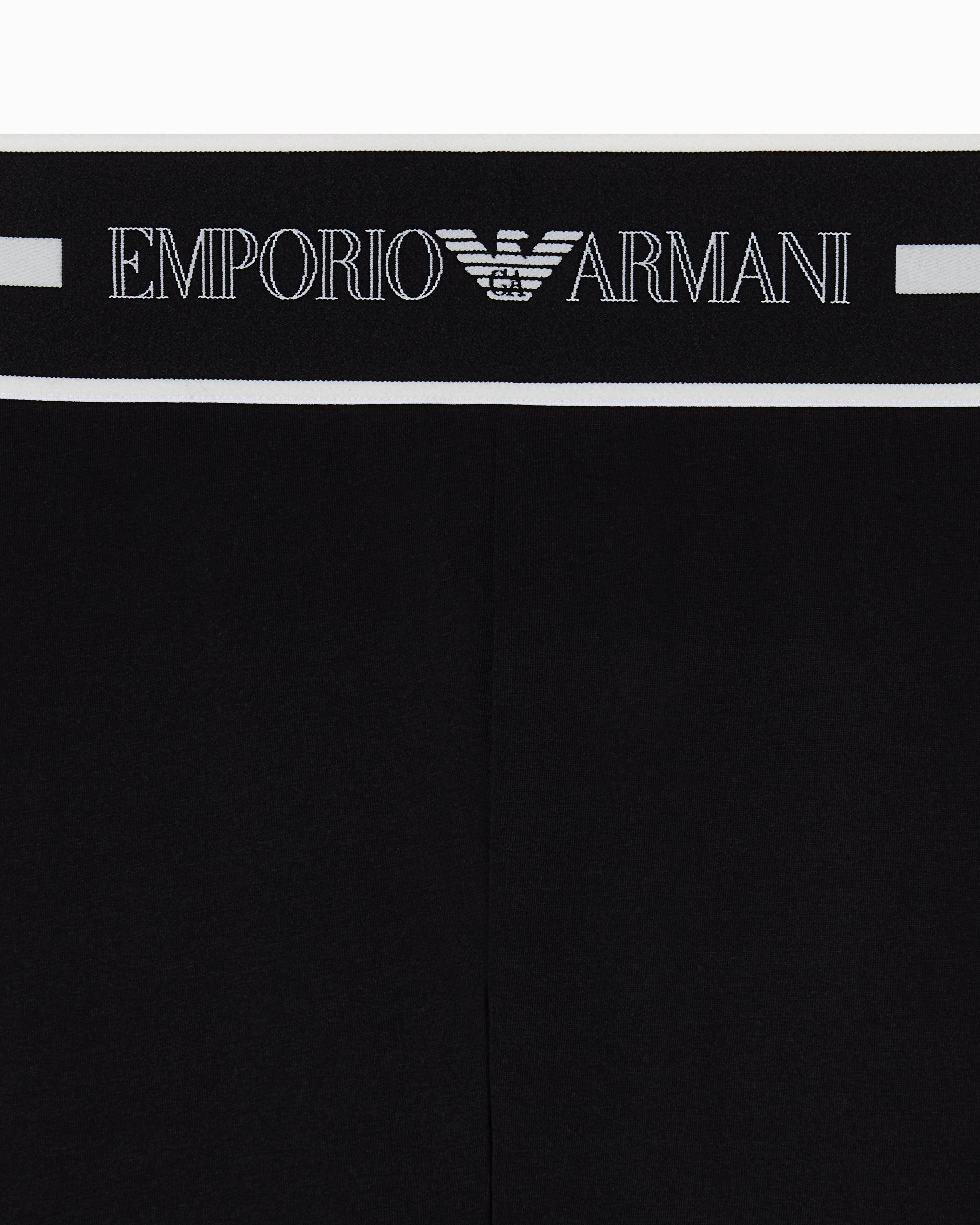 Emporio Armani cropped trousers in organic jersey with logo waistband