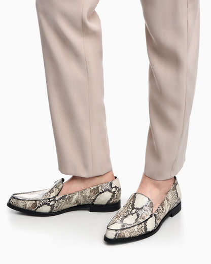 Emporio Armani Icon Python-Print Leather Loafers Patterned
